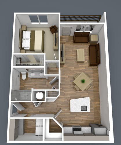 Floor Plan  1 Bedroom Apartment at Centre Pointe Apartments