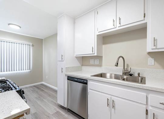 the preserve at ballantyne commons apartment kitchen and living room at Colima Terrace Apts, Rowland Heights, 91748
