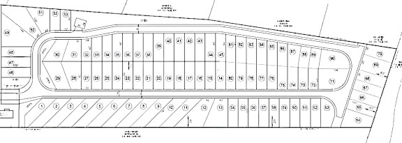 A black and white image of a floor plan with numbered sections.