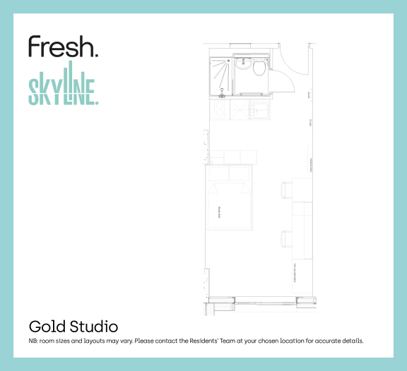 Floor Plan  Skyline, Bournemouth, Gold Studio Floor Plan