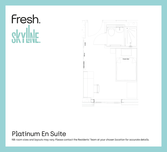 Floor Plan  Skyline, Bournemouth, Platinum En Suite Floor Plan