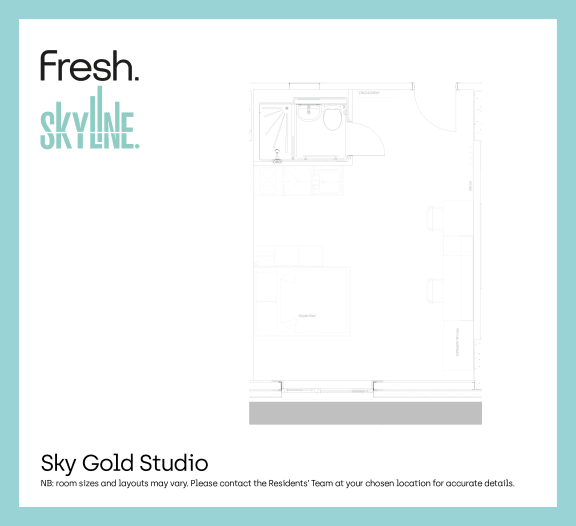 Floor Plan  Skyline, Bournemouth, Sky Gold Studio Floor Plan