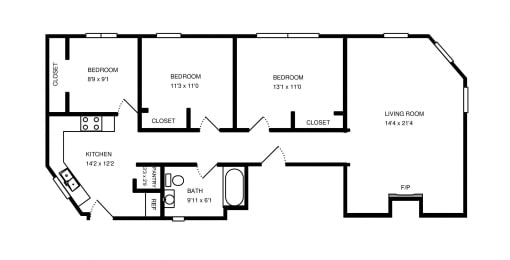 Three Bed, One Bath
