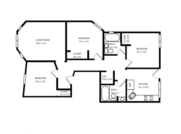 Three Bed, Two Bath