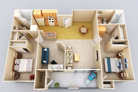 Grand Cayman 2Bed2Bath Floor Plan at 55+ FountainGlen Grand Isle, Murrieta, CA