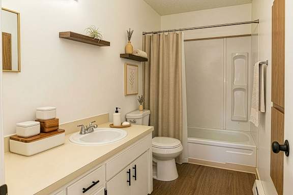 A bathroom with a white sink and a white toilet.