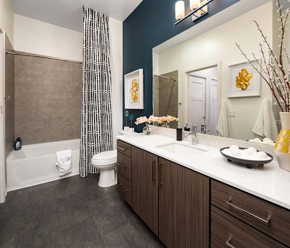 a bathroom with a sink and a toilet and a shower