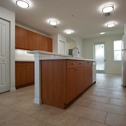 large kitchen with plentiful cabinet space