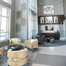 Lobby Lounge at Link Apartments® Glenwood South, Raleigh, NC, 27603