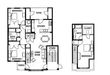  Floor Plan 3 Bedroom / 2 Stories