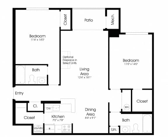 2BR 2BA_990sf at The Greens at Columbia, Columbia, MD