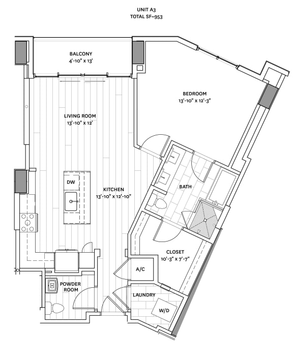 a floor plan of a bedroom apartment