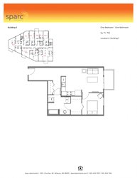 Sparc Apartments 1x1 Floor Plan