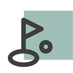 A black and white icon of a whistle.