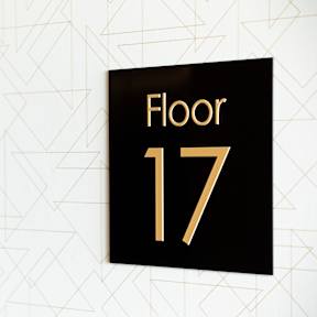 Floor 17 Signage at Towers at Costa Verde Apartments, San Diego, CA