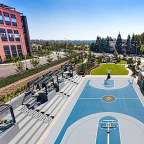 Aerial Basketball Court at 360 Luxury Apartments, San Diego, CA, 92122