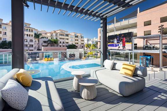 Poolside Lounge at 360 Luxury Apartments, San Diego, CA