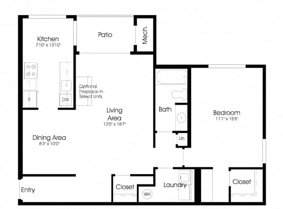 1BR 1BA_860sf at The Greens at Columbia, Columbia