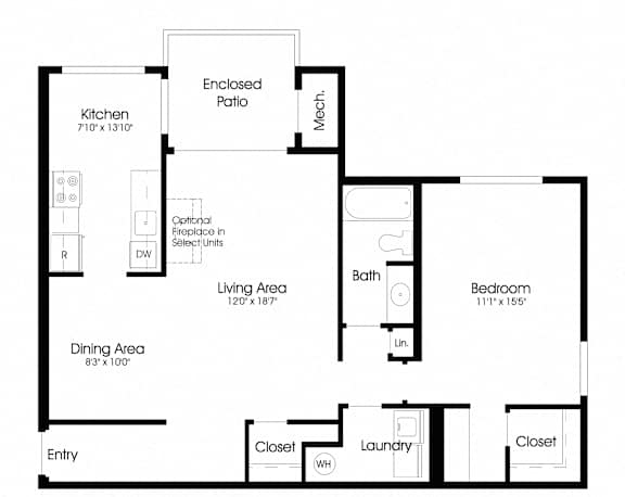 1BR 1BA_940sf at The Greens at Columbia, Maryland