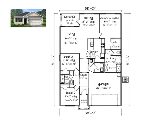 PLAN 1641 Floor Plan at Emerald Lakes South, Ocean Springs, Mississippi