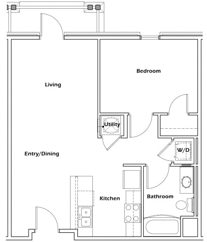 Floor Plan  1 Bedroom