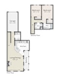 two bedroom floor plan with garage at The Residences at King Farm, Rockville, MD