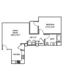A3-1 Floor Plan at Residences at Forest Park, Saint Louis, MO