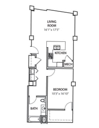 A8 Floor Plan at Residences at Forest Park, Missouri