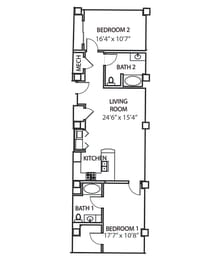 B7 Floor Plan at Residences at Forest Park, Saint Louis, Missouri