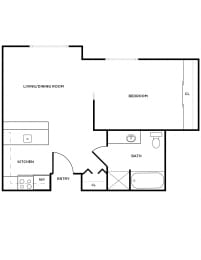 Floor Plan  A10 floor plan at Woodrose Apartments in Bellingham, WA