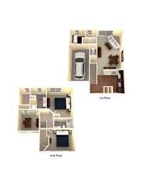  Floor Plan 3 Bedroom, 2.5 Bath w/ Garage