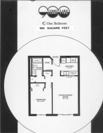 Floor Plan  1 bedroom floor plan C