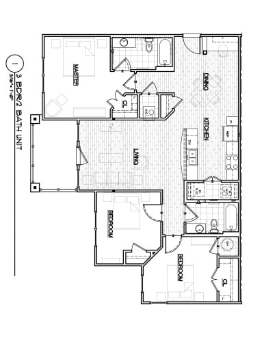 Floor Plan  3 Bedroom 2 Bath
