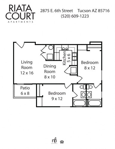 Floor Plan  2 Bedroom / 2 Bath