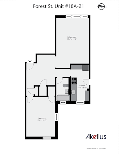 Floor Plan  One Bedroom One Bathroom
