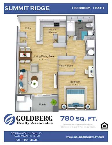 Floor Plan  One Bedroom Large
