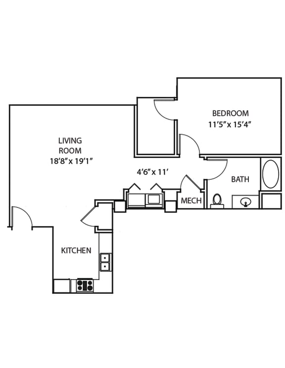 Floor Plan  A3-1 Floor Plan at Residences at Forest Park, Saint Louis, MO