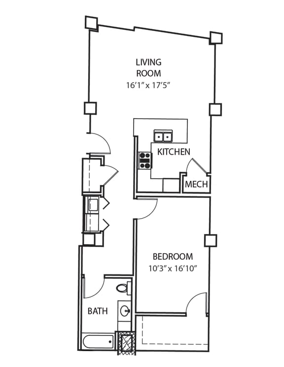 A8 Floor Plan at Residences at Forest Park, Missouri