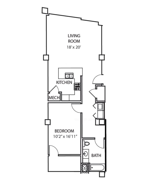 Floor Plan  A9 Floor Plan at Residences at Forest Park, Saint Louis, MO