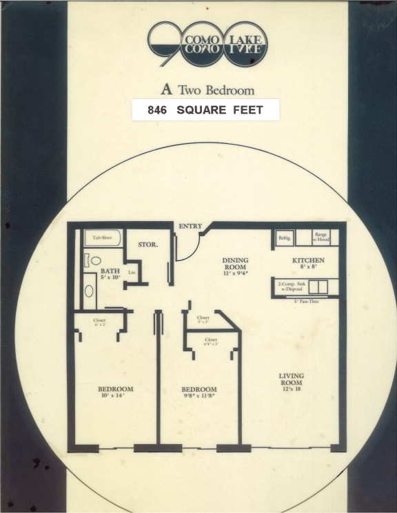 Floor Plan  2 Bedroom medium floor plan