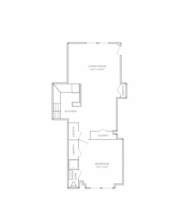 this black and white floor plan is an approximation of a 1125 sq ft