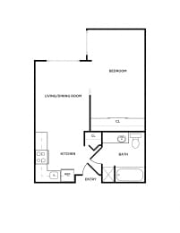 Floor Plan  A5 floor plan at Woodrose Apartments in Bellingham, WA