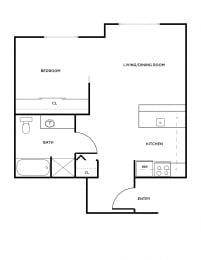 Floor Plan  A9 floor plan at Woodrose Apartments in Bellingham, WA