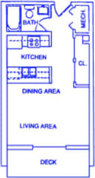 Phoenix 2 studio one bathroom apartment at Capitol View Apartments