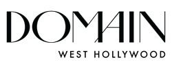 The image displays the name "DOMAIN" in large letters, followed by "WEST HOLLYWOOD" in smaller text below it.