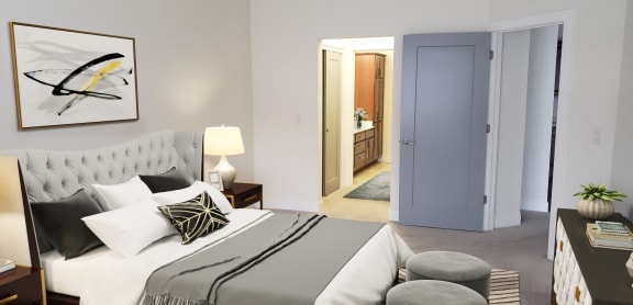 2x2I-MasterBedroom at Poplar Creek Apartments, Brookfield, WI
