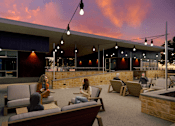 Thumbnail 6 of 6 - a rendering of the lobby of a building with people sitting on couches and chairs