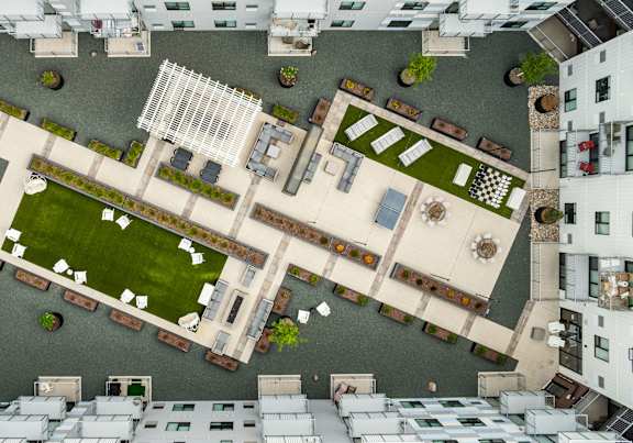 of a city with buildings and grass at Northern Lights a Lifestyle-Driven Community, West Fargo, North Dakota