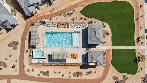 Desert Village Townhomes in Santa Clara, Utah Aerial View of Pool