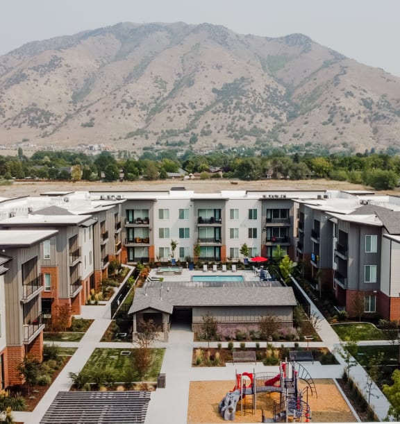 Aerial View of Foothill Lofts Apartments & Townhomes in Logan, Utah
